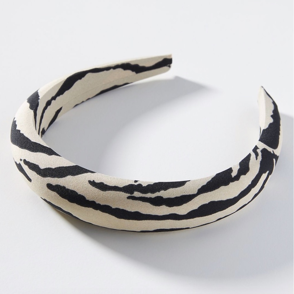 Printed Zebra Animal Boho Peasant Hipster Hippie Art Deco Farm Puffy Headband